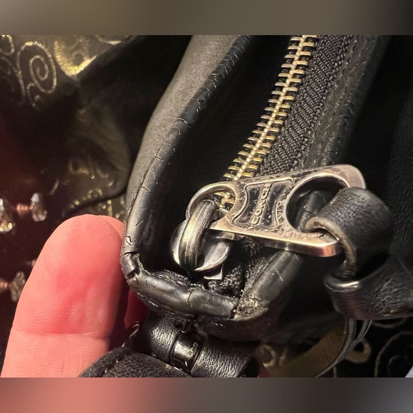 COACH 2014 Bleecker Grommets Mini Duffel Bag Black Leather 32386 Rare - Picture 14 of 16